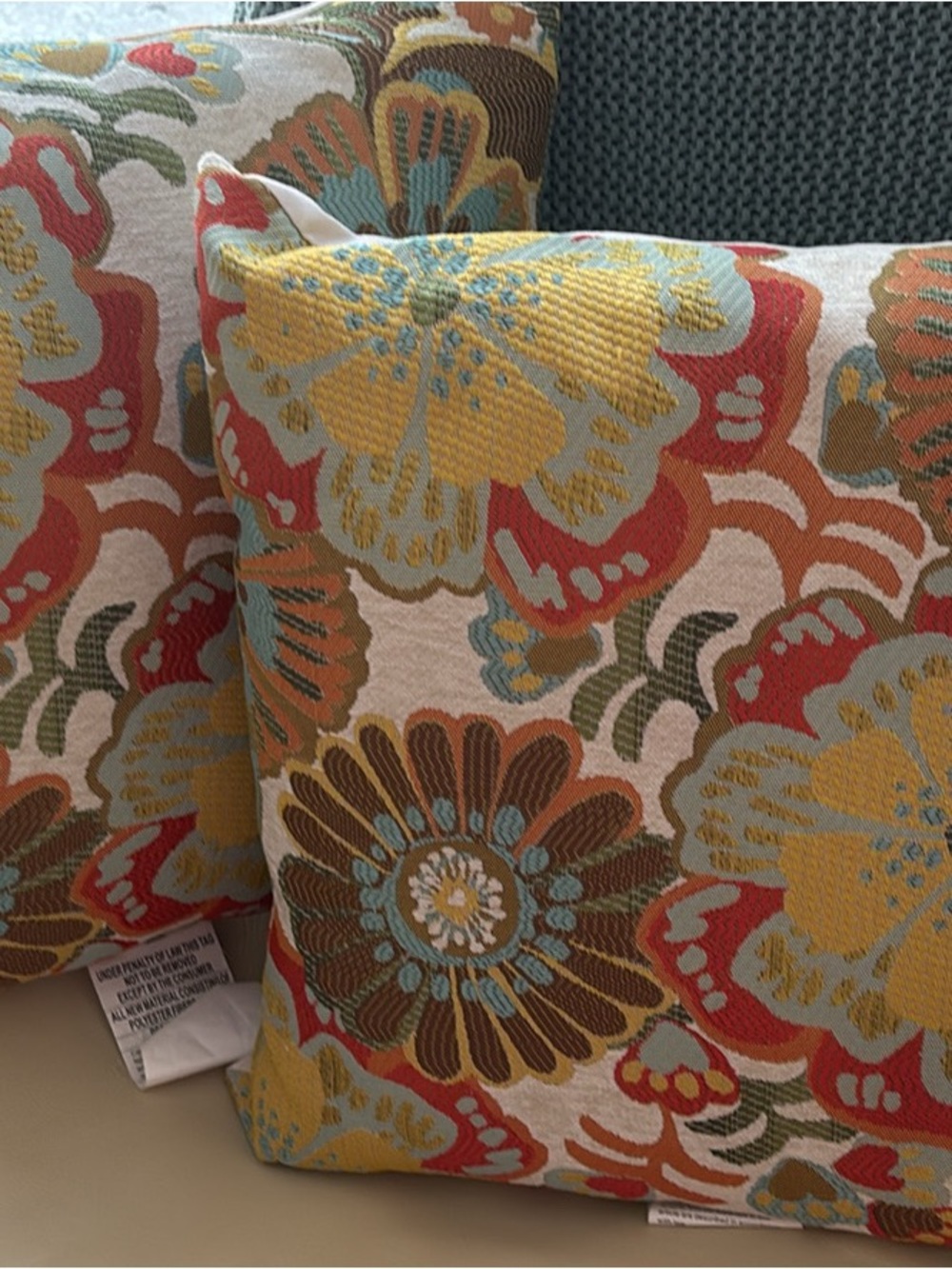 Floral Jacquard Accent Pillows set of two- Multicolor